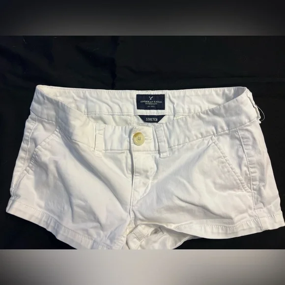 American Eagle Stretch White Shortie Shorts - Picture 3 of 4